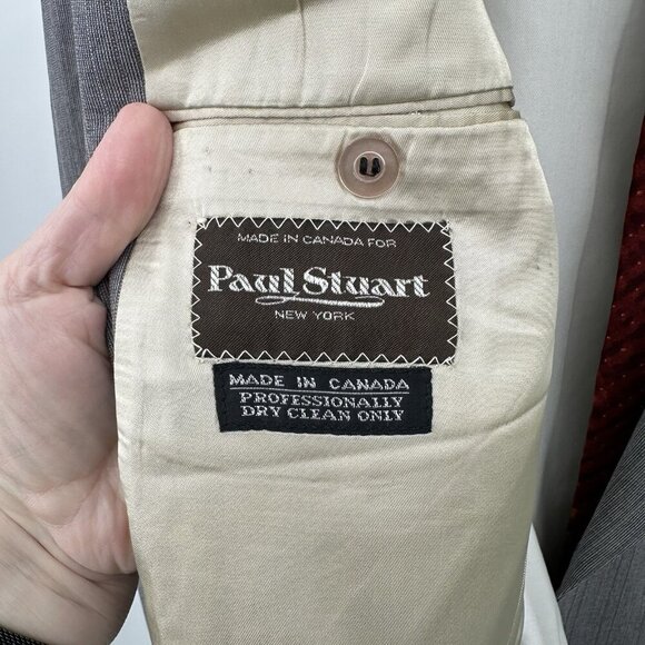 vintage 70s PAUL STUART jacket blazer sport coat wool designer gray 39R - Picture 7 of 11